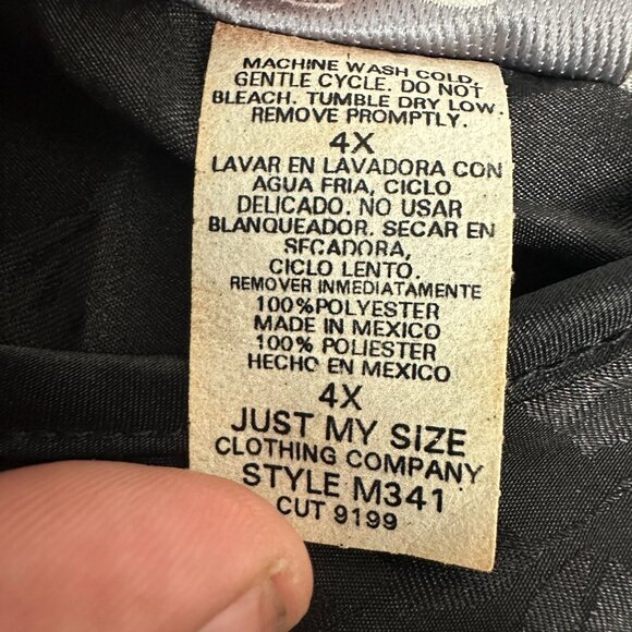 Just My Size Womens 4X Floral Button Front 34 Sleeve Black Blouse Pajama Top - Picture 4 of 11